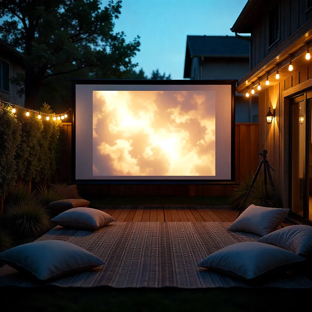 Udendørs biografsæt i haven